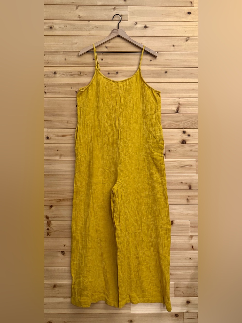 NWT Hunter & Brown Medium Cotton Gauze Relaxed Jumpsuit Boho Fall Summer Natural